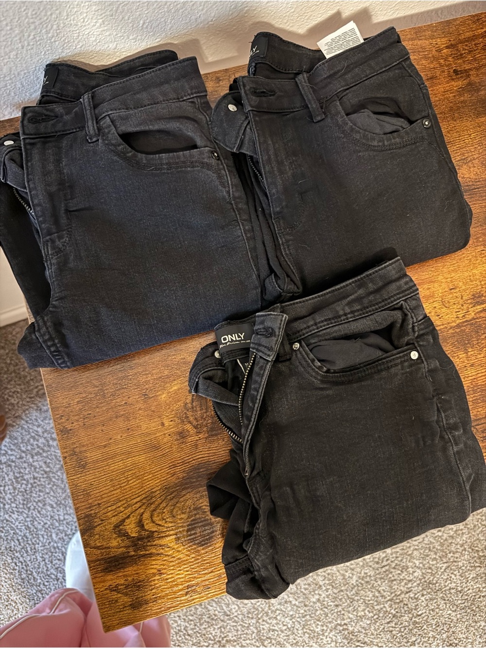 3-Pair ONLY Black Jeans Bundle Size Medium